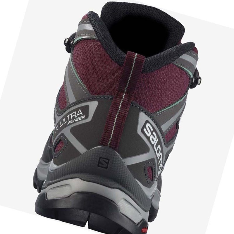 Salomon WoX ULTRA PIONEER MID CLIMASALOMON™ WATERPROOF Wanderschuhe Damen Rot | KPWTHUE-74