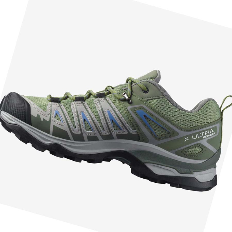 Salomon WoX ULTRA PIONEER Wanderschuhe Damen Grün Grau | EURWYKH-39