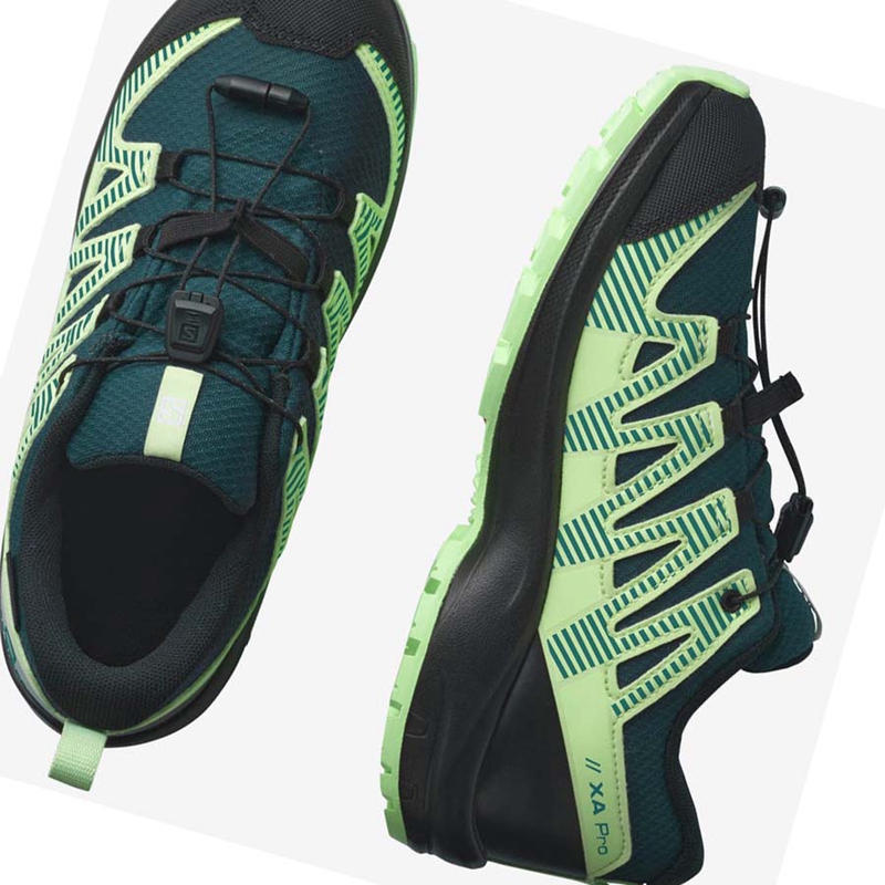 Salomon XA PRO V8 CLIMASALOMON™ WATERPROOF Wanderschuhe Kinder Grün | BCKWFZQ-91