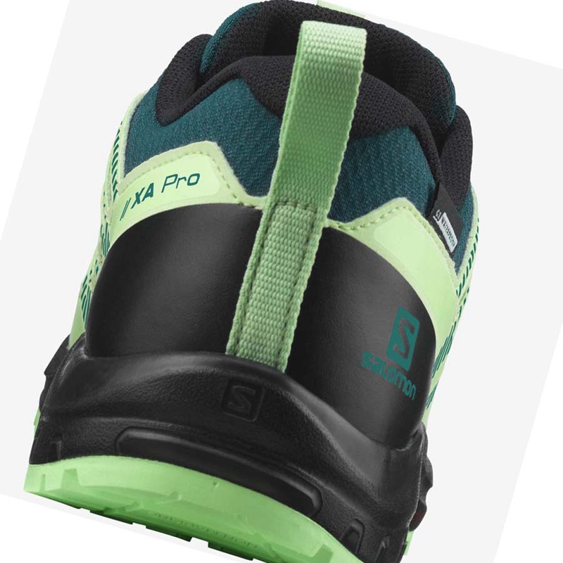 Salomon XA PRO V8 CLIMASALOMON™ WATERPROOF Wanderschuhe Kinder Grün | BCKWFZQ-91
