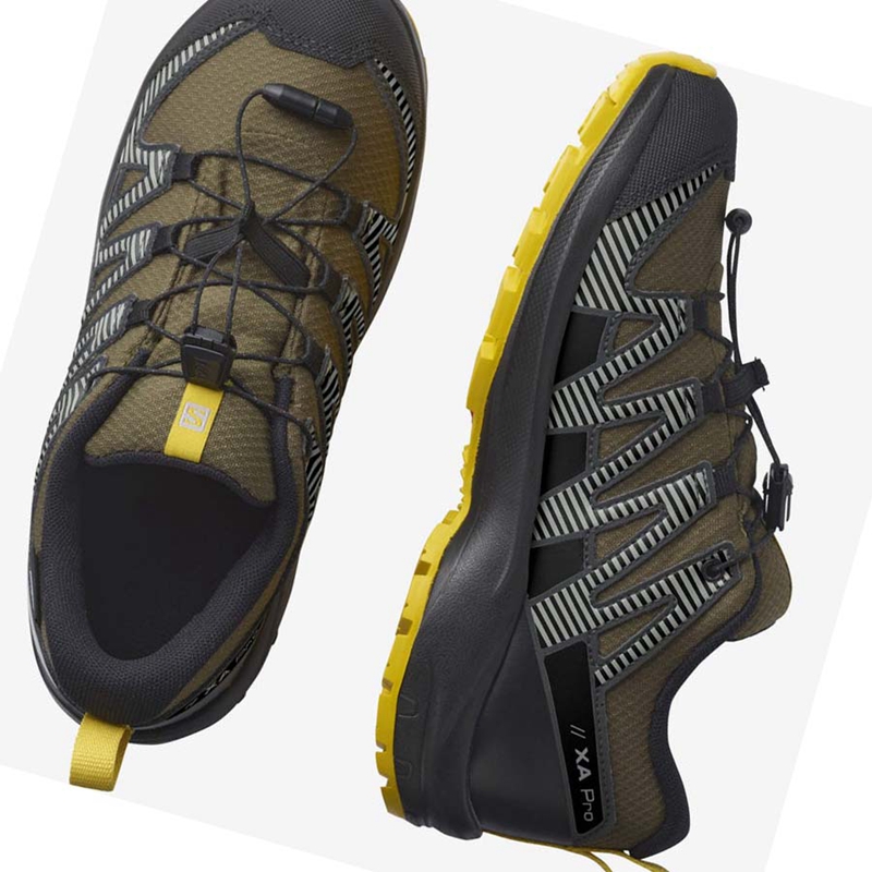 Salomon XA PRO V8 CLIMASALOMON™ WATERPROOF Wanderschuhe Kinder Olivgrün | VRJZNLT-56