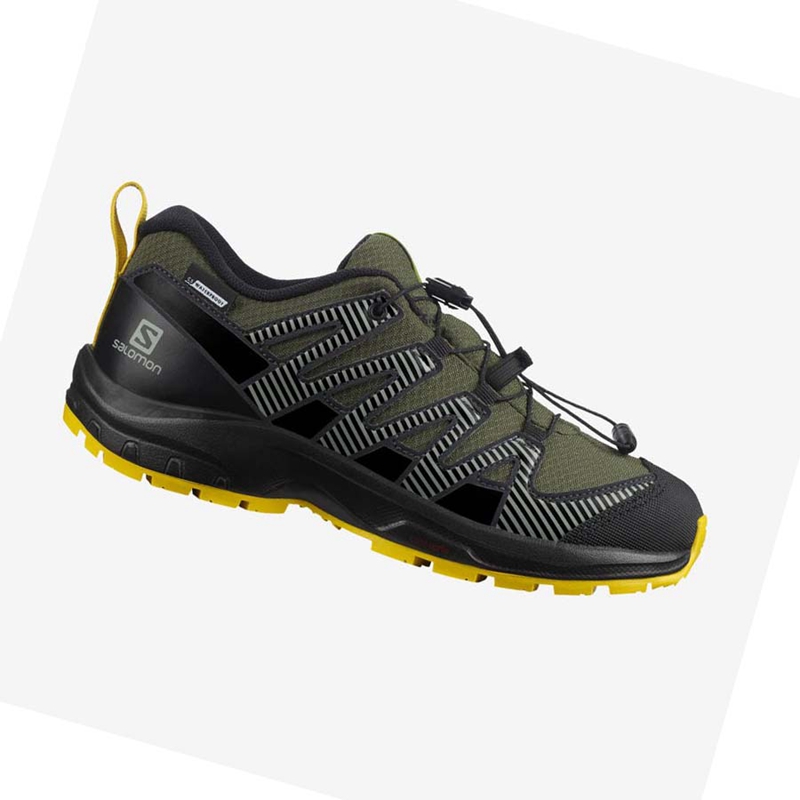 Salomon XA PRO V8 CLIMASALOMON™ WATERPROOF Wanderschuhe Kinder Olivgrün | VRJZNLT-56