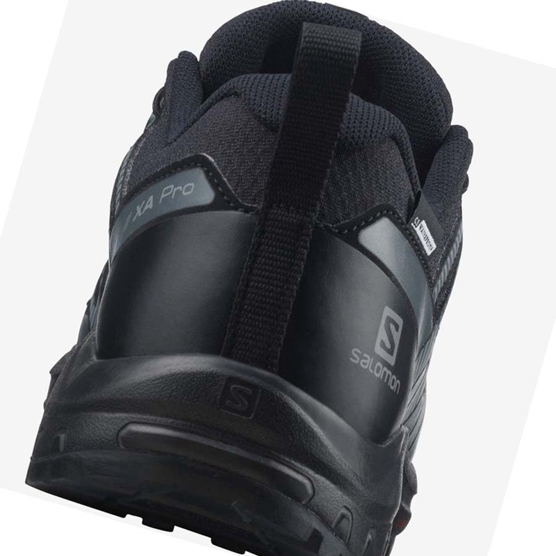 Salomon XA PRO V8 CLIMASALOMON™ WATERPROOF Trailrunning Schuhe Kinder Schwarz | YZNABFM-10