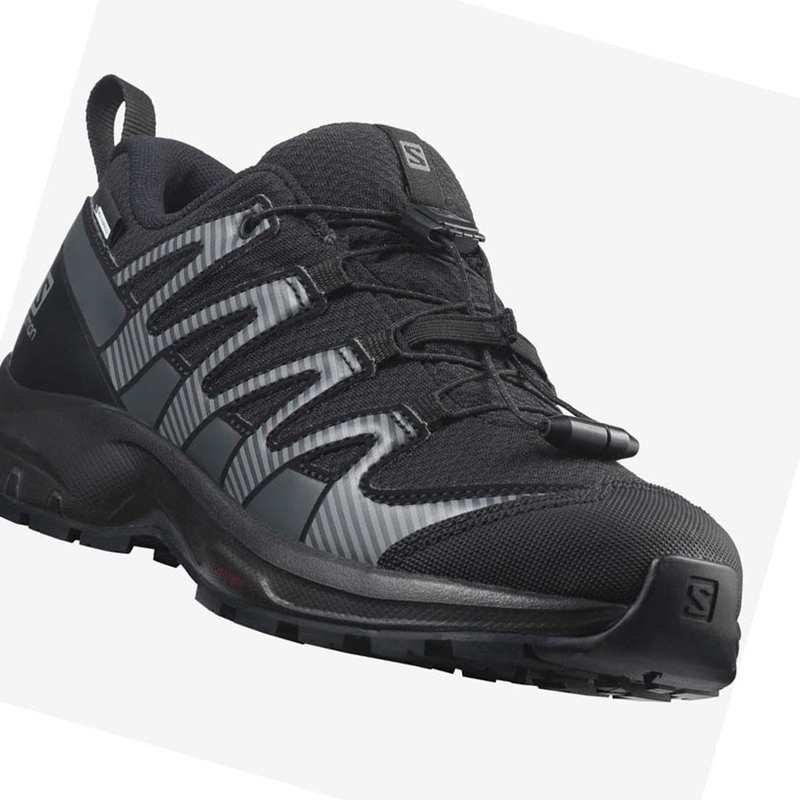 Salomon XA PRO V8 CLIMASALOMON™ WATERPROOF Trailrunning Schuhe Kinder Schwarz | YZNABFM-10