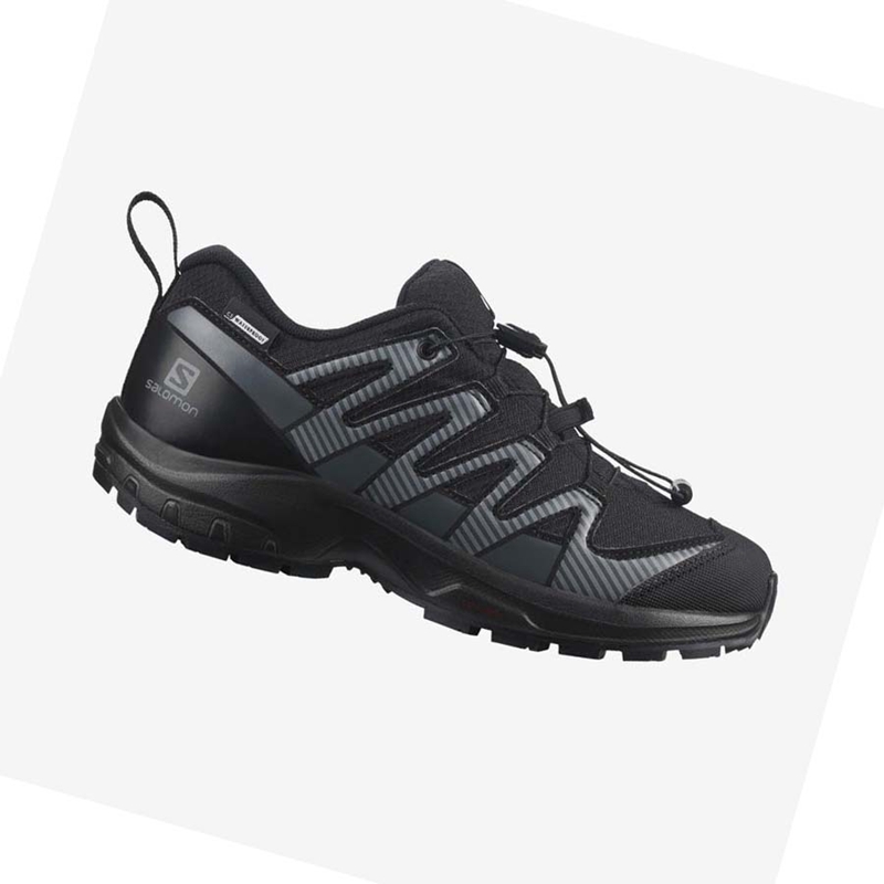 Salomon XA PRO V8 CLIMASALOMON™ WATERPROOF Trailrunning Schuhe Kinder Schwarz | YZNABFM-10