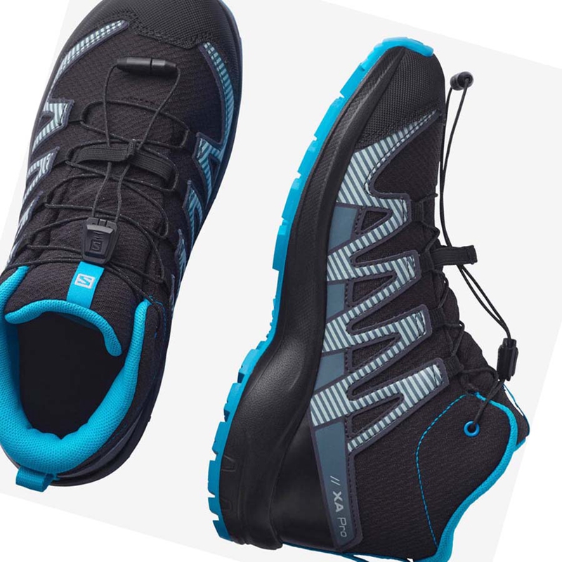 Salomon XA PRO V8 MID CLIMASALOMON™ WATERPROOF Trailrunning Schuhe Kinder Schwarz | OKZIAYP-92