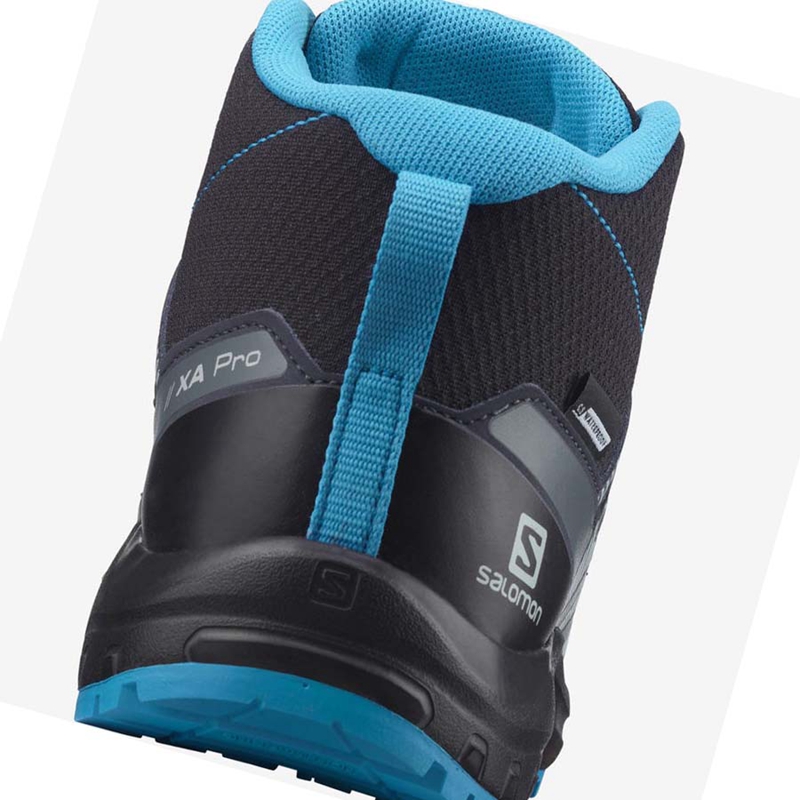 Salomon XA PRO V8 MID CLIMASALOMON™ WATERPROOF Trailrunning Schuhe Kinder Schwarz | OKZIAYP-92