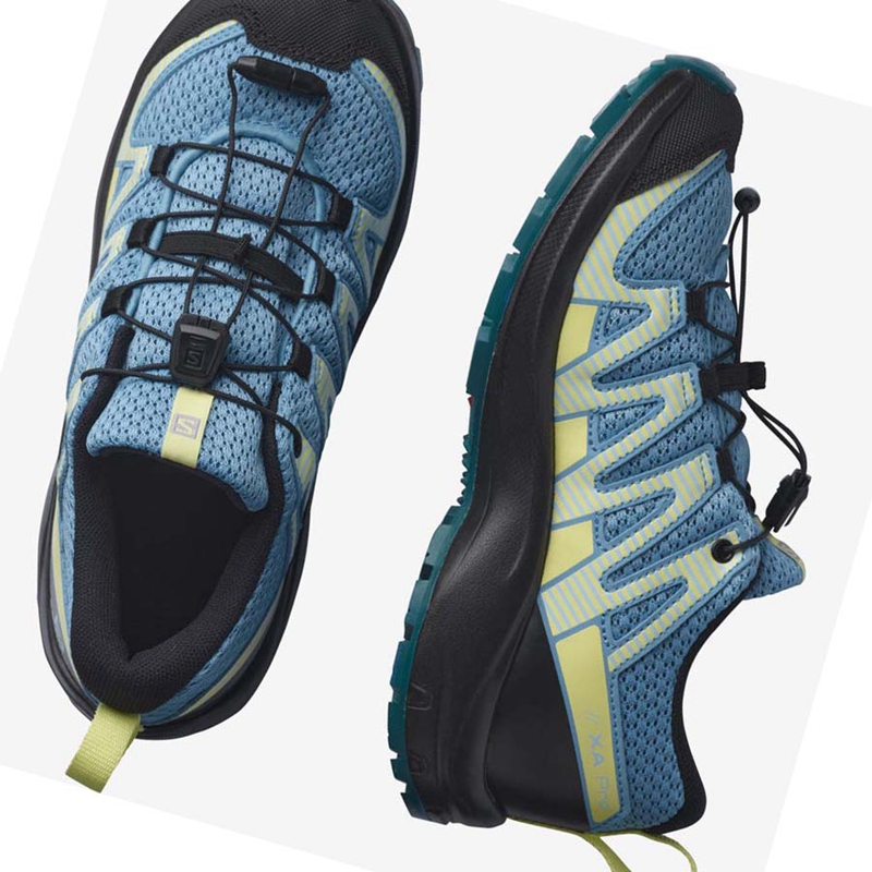 Salomon XA PRO V8 Wanderschuhe Kinder Blau | NRGIQUB-30