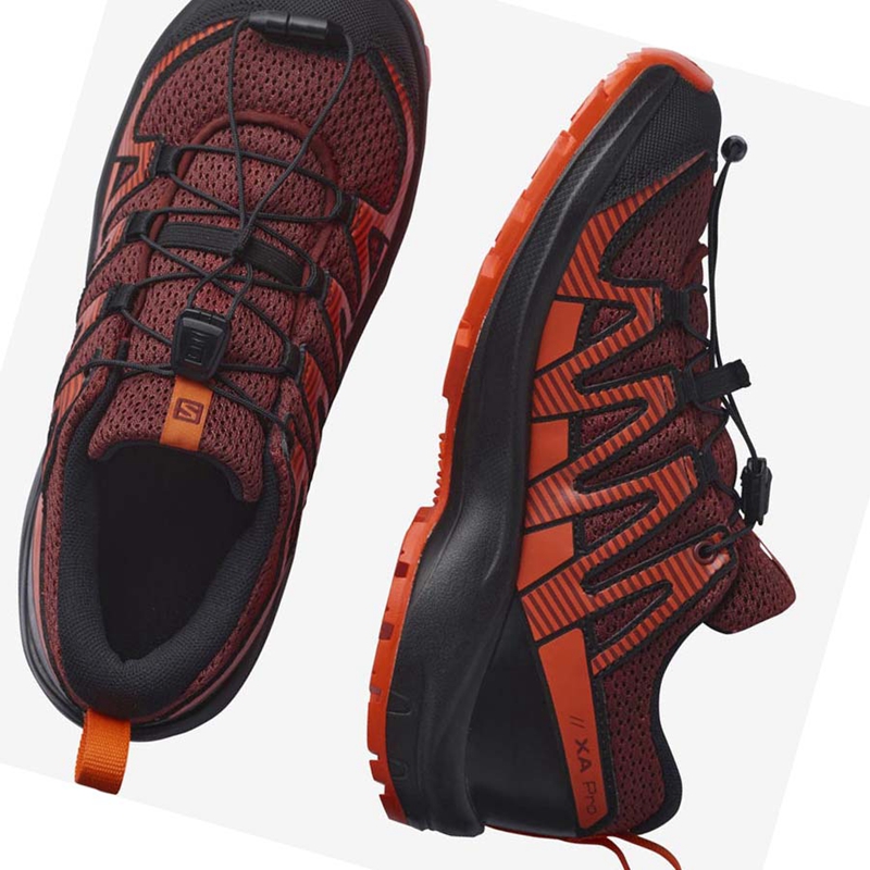 Salomon XA PRO V8 Wanderschuhe Kinder Schwarz Rot | EQYVSWD-04