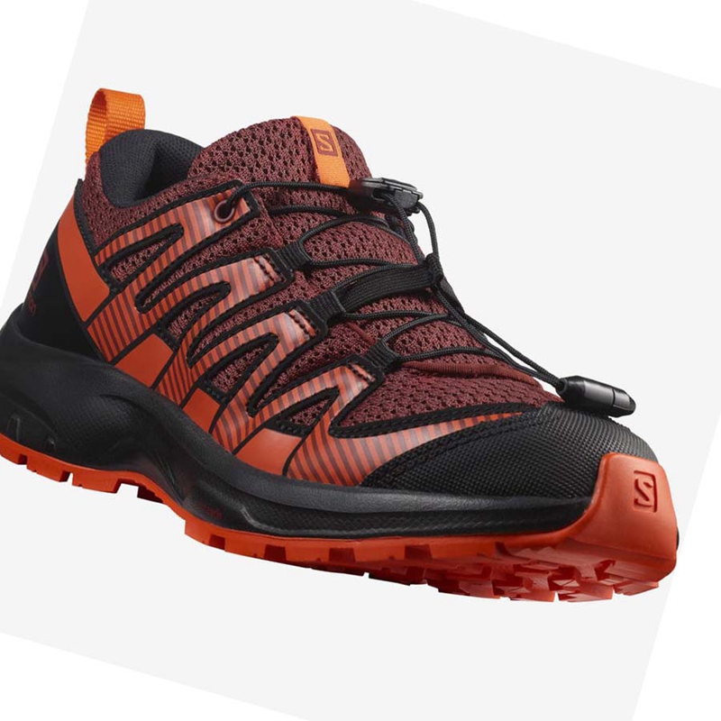 Salomon XA PRO V8 Wanderschuhe Kinder Schwarz Rot | EQYVSWD-04