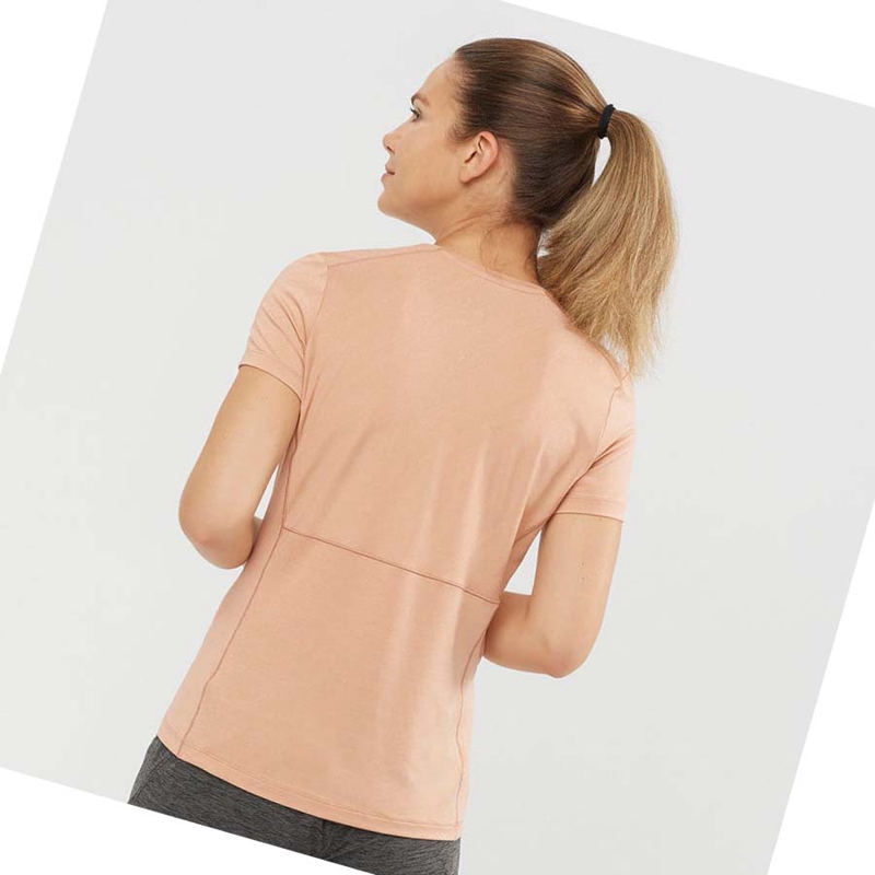Salomon XA TEE W T-shirts Damen Rosa | VNWCHLJ-08