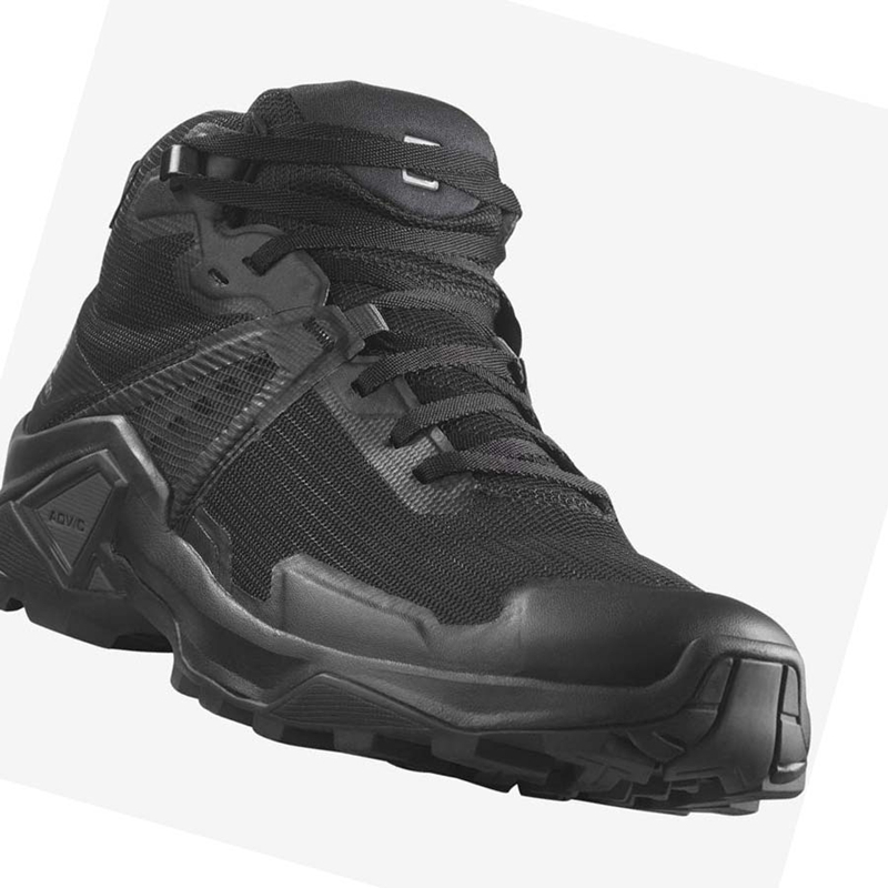 Salomon X RAISE 2 MID GORE-TEX Wanderschuhe Herren Grau Schwarz | OUGHVSE-10