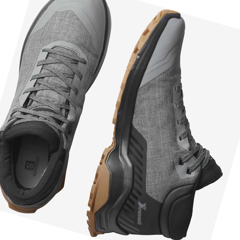 Salomon X REVEAL CHUKKA CLIMASALOMON™ WATERPROOF Winterstiefel Herren Grau | UPELMAC-64