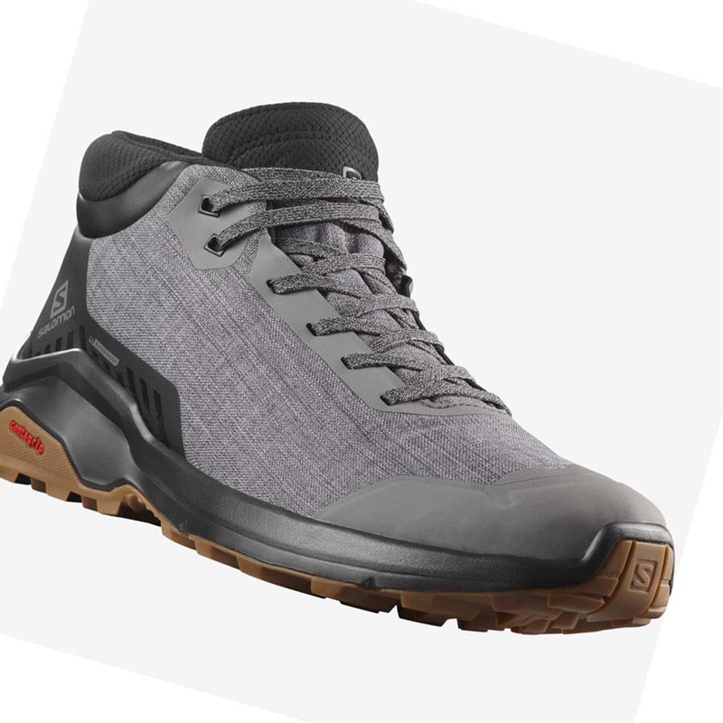 Salomon X REVEAL CHUKKA CLIMASALOMON™ WATERPROOF Winterstiefel Herren Grau | UPELMAC-64