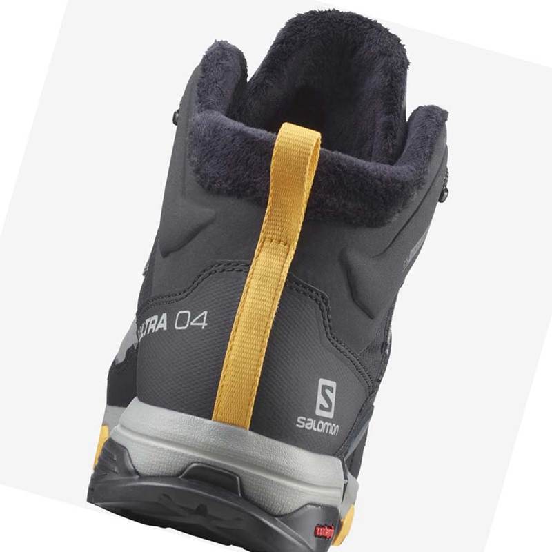 Salomon X ULTRA 4 MID WINTER THINSULATE™ CLIMASALOMON™ Winterstiefel Herren Schwarz Grau | AGKUFLV-21