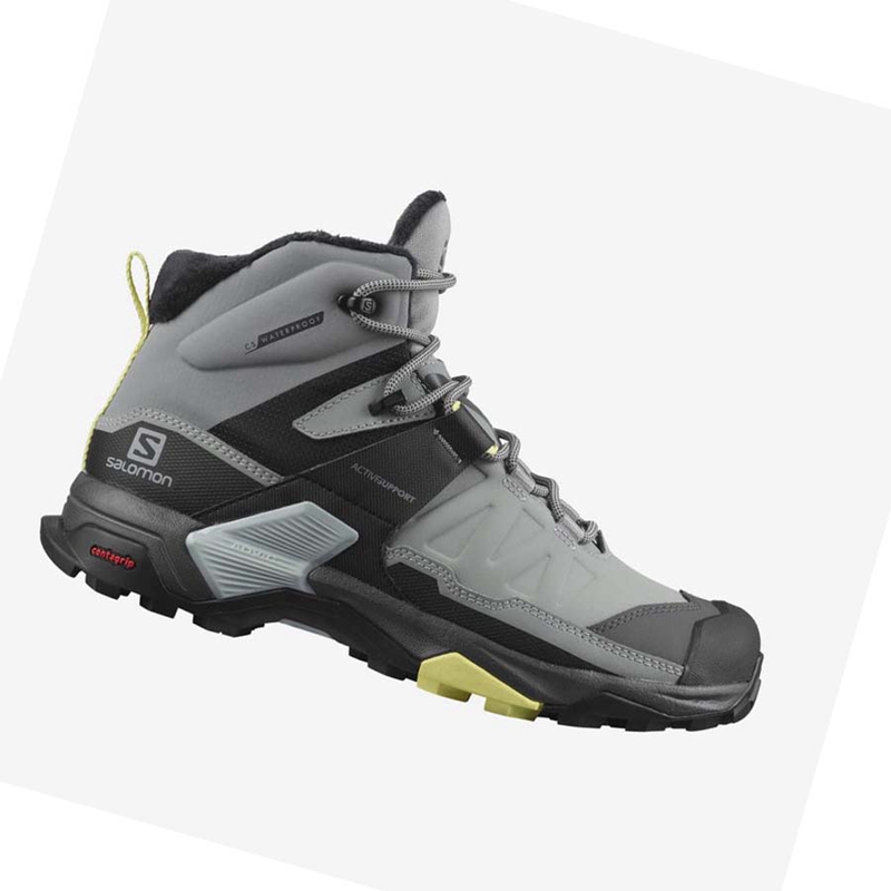 Salomon X ULTRA 4 MID WINTER THINSULATE™ CLIMASALOMON™ Winterstiefel Damen Grau | HQZYWET-65