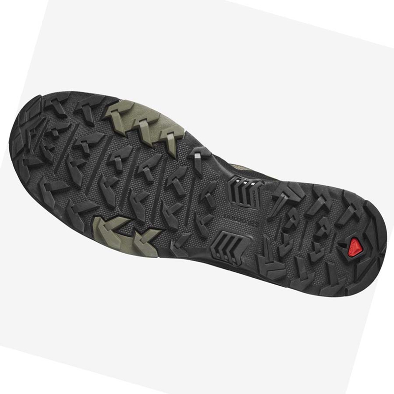 Salomon X ULTRA 4 WIDE GORE-TEX Wanderschuhe Herren Olivgrün Schwarz | YKTHBDN-93