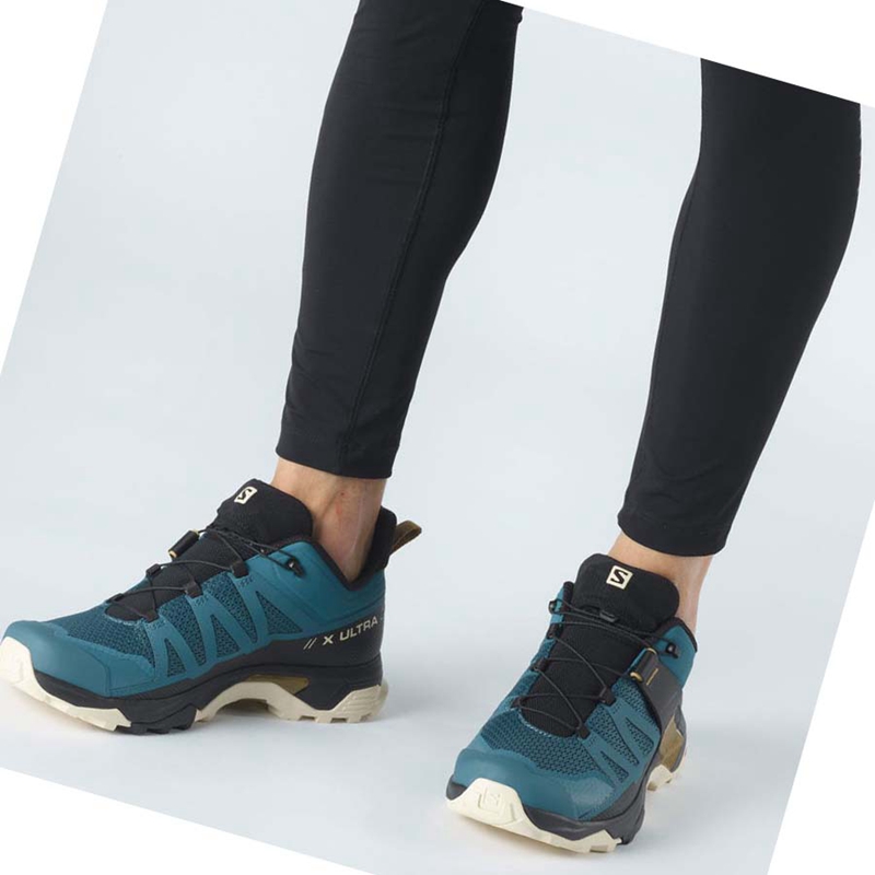 Salomon X ULTRA 4 Wanderschuhe Herren Aqua | QYWNAHP-41