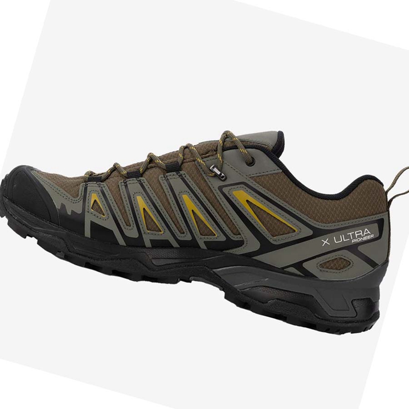 Salomon X ULTRA PIONEER CLIMASALOMON™ WATERPROOF Wanderschuhe Herren Olivgrün Schwarz | CDMPFBH-40