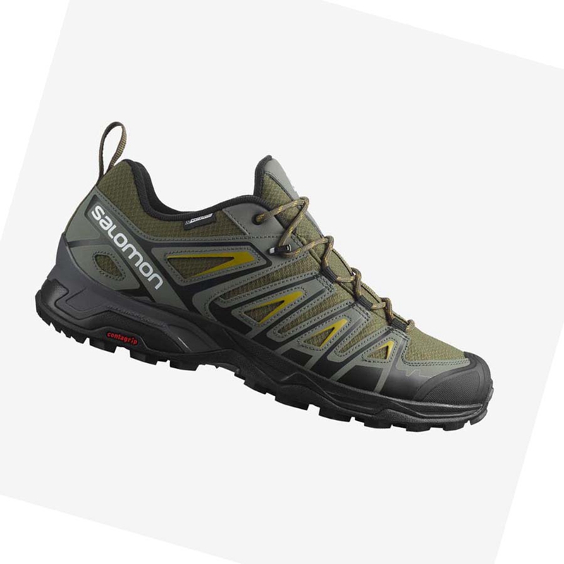Salomon X ULTRA PIONEER CLIMASALOMON™ WATERPROOF Wanderschuhe Herren Olivgrün Schwarz | CDMPFBH-40