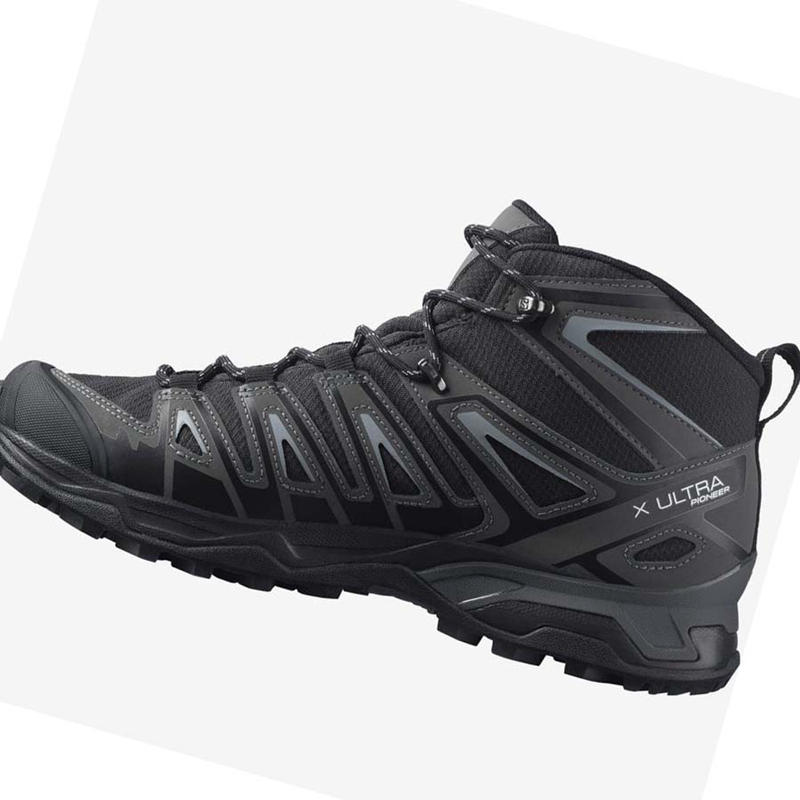Salomon X ULTRA PIONEER MID CLIMASALOMON™ WATERPROOF Wanderschuhe Herren Grau Schwarz | HKPJFTO-02