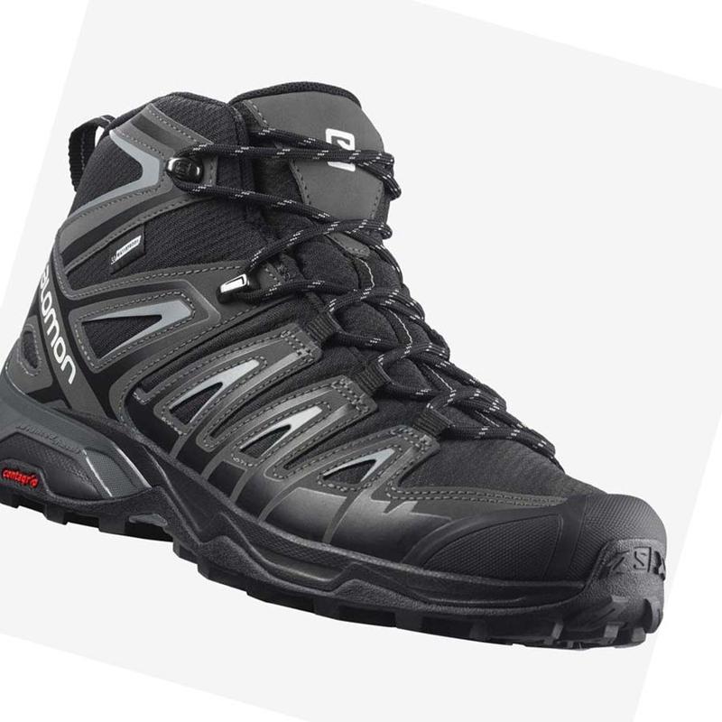 Salomon X ULTRA PIONEER MID CLIMASALOMON™ WATERPROOF Wanderschuhe Herren Grau Schwarz | HKPJFTO-02