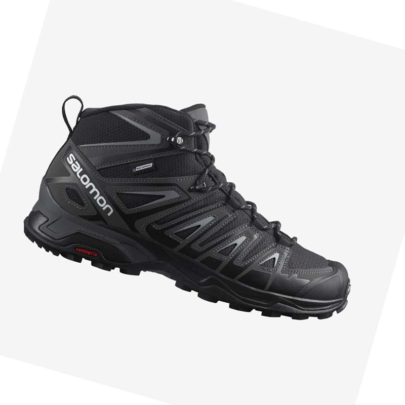 Salomon X ULTRA PIONEER MID CLIMASALOMON™ WATERPROOF Wanderschuhe Herren Grau Schwarz | HKPJFTO-02