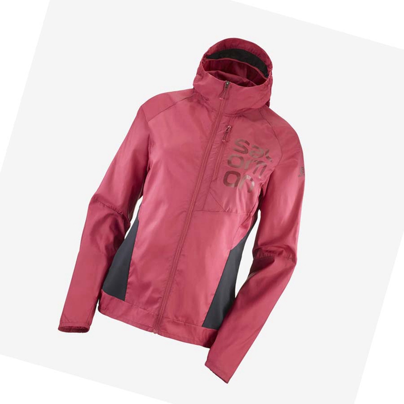 Salomon BONATTI CROSS WIND WINDBREAKERS Jacke Damen Rot | IOAHGUF-08