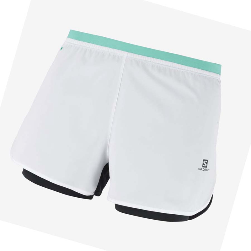 Salomon CROSS 2IN1 Kurze Hose Damen Weiß | NTFRJPU-01