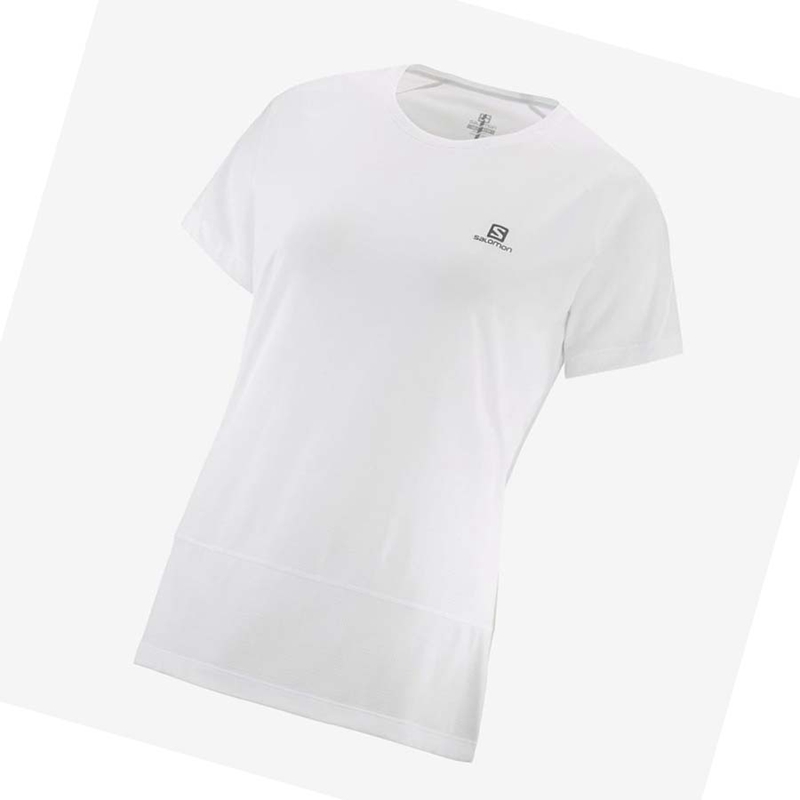 Salomon CROSS RUN T-shirts Damen Weiß | IXBEZUL-73