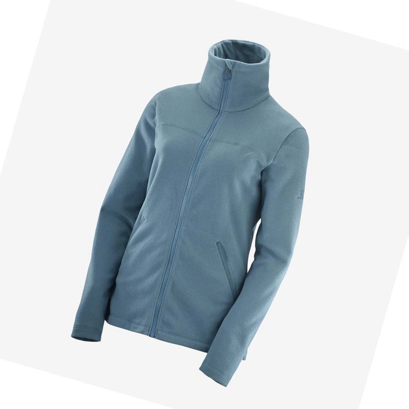 Salomon ESSENTIAL COSY FLEECE Hoodie Damen Blau | FERALKU-25
