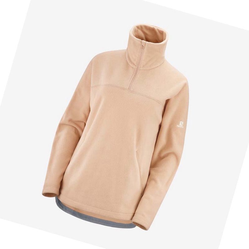 Salomon ESSENTIAL COSY FLEECE Hoodie Damen Rosa | LAJUVTE-83