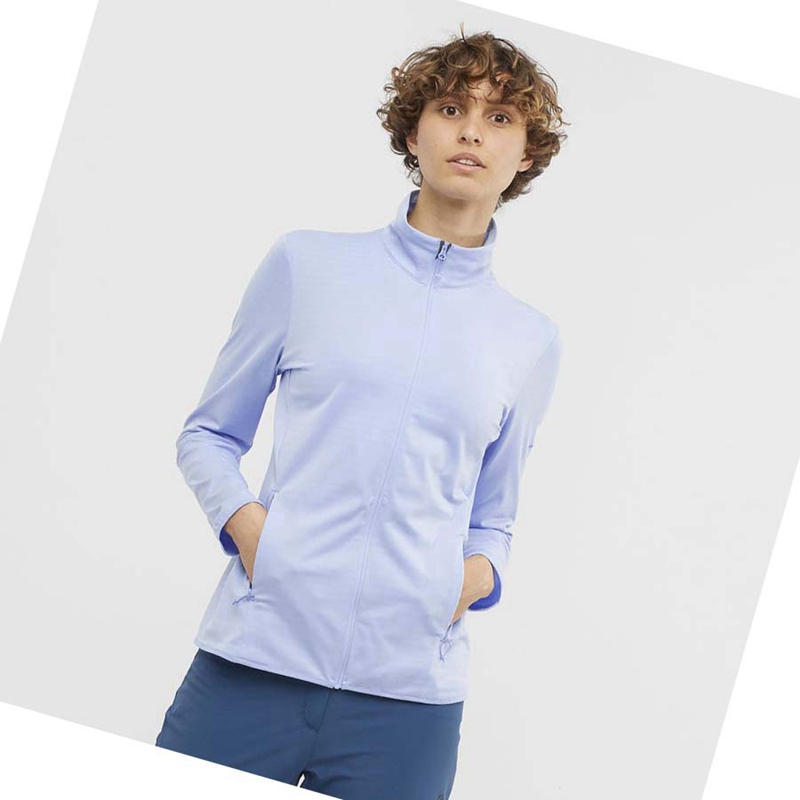 Salomon ESSENTIAL LIGHTWARM Hoodie Damen Blau | UMNDZPV-17