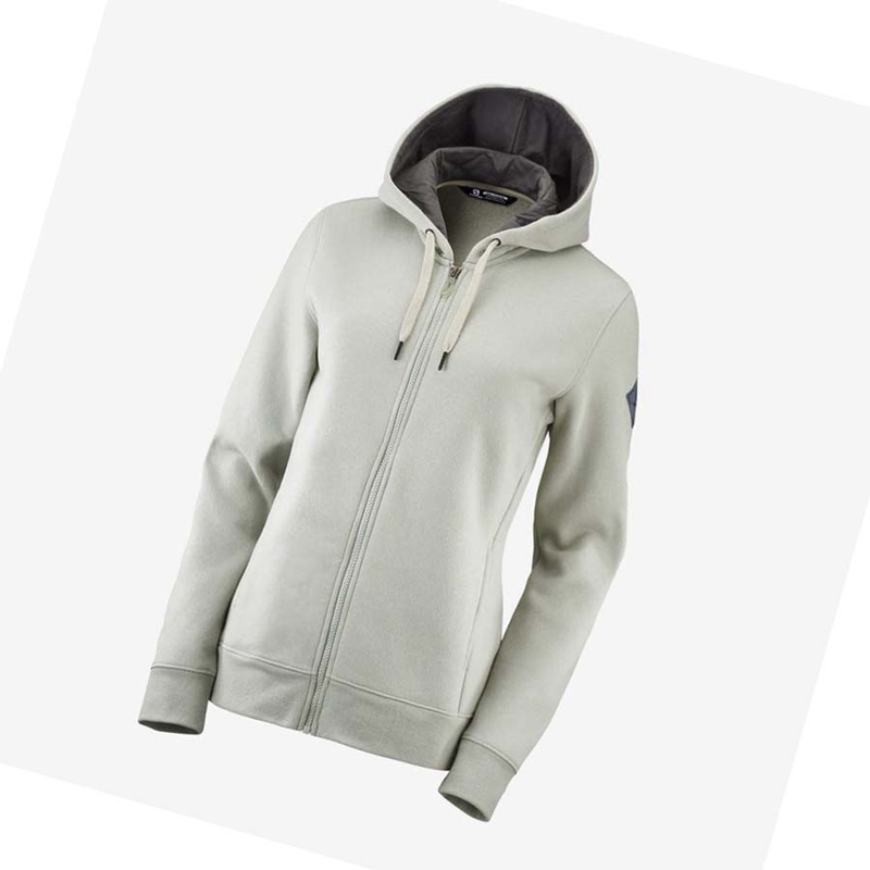 Salomon ESSENTIAL WARM SALOMON Hoodie Damen Beige | GLBSPIV-05