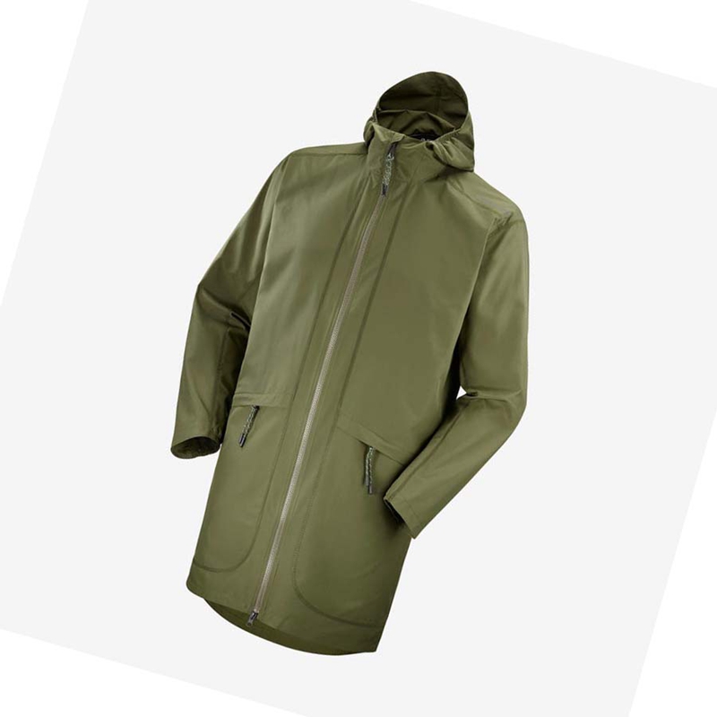 Salomon OUTLIFE LONG PACKABLE WINDBREAKERS Jacke Damen Olivgrün | QPAWBRV-95