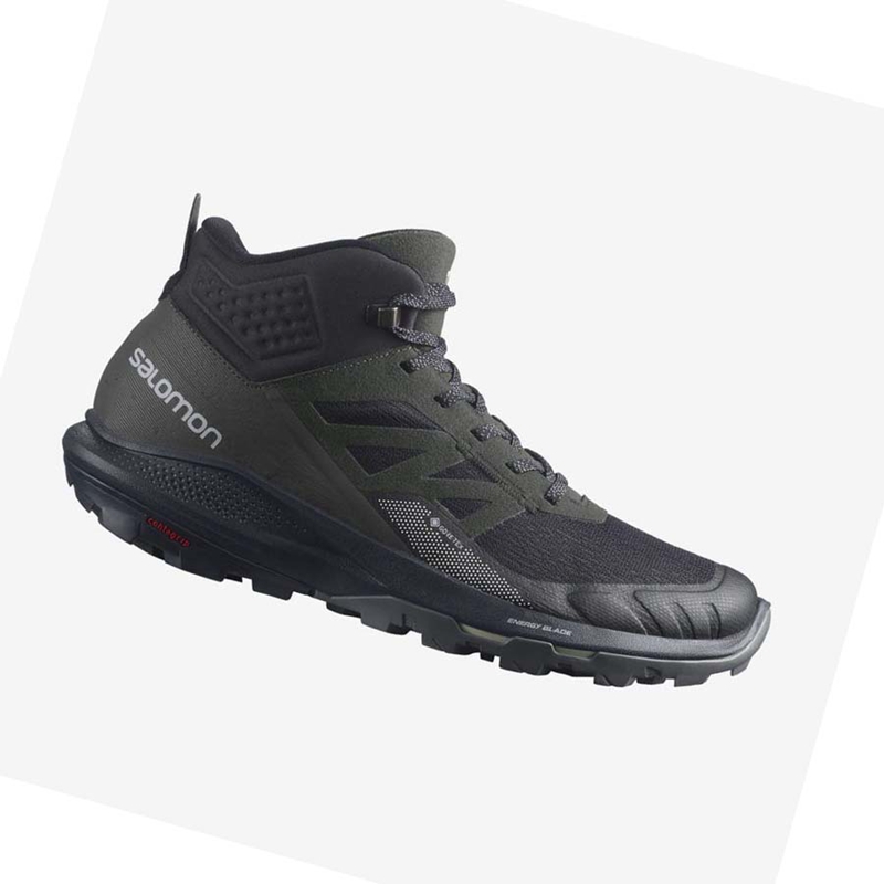 Salomon OUTPULSE MID GORE-TEX Wanderschuhe Herren Schwarz | ZIYGVFT-84