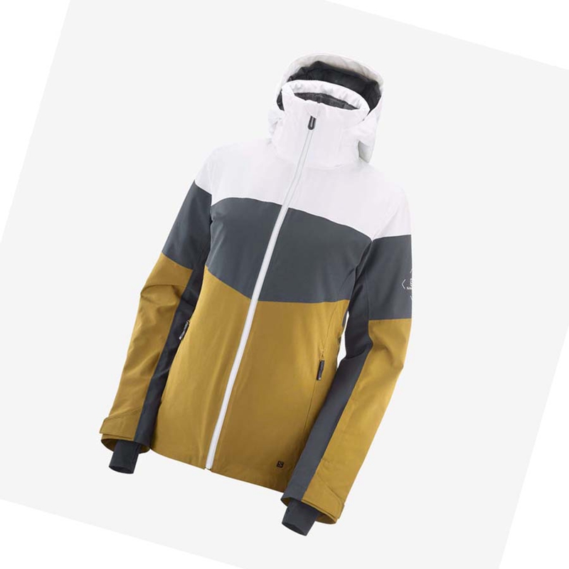 Salomon SLALOM Skijacken Damen Braun | FNZMEJY-97