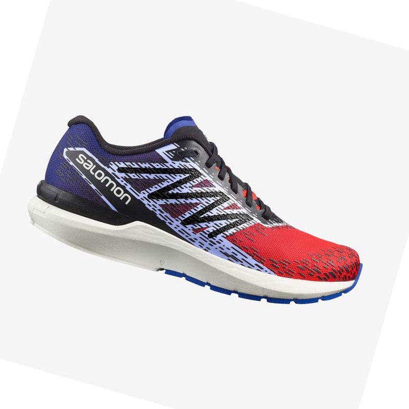 Salomon SONIC 5 BALANCE Laufschuhe Herren Rot Blau | YVRTCOH-34