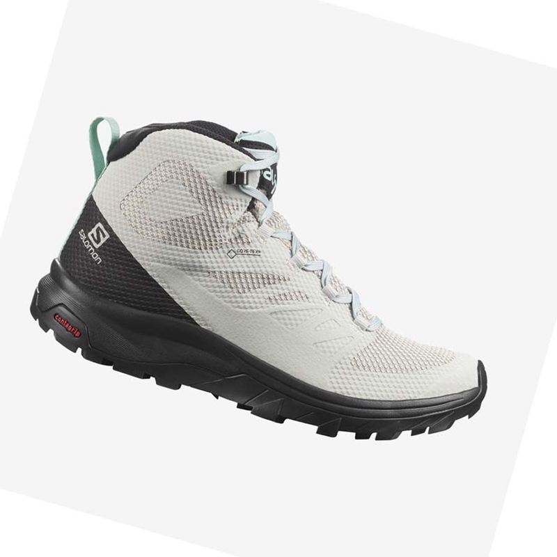 Salomon WoOUTLINE MID GORE-TEX Wanderschuhe Damen Beige | KPOSNTJ-85