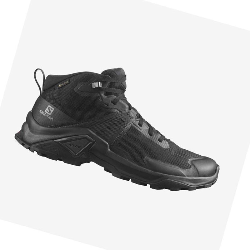 Salomon X RAISE 2 MID GORE-TEX Wanderschuhe Herren Grau Schwarz | OUGHVSE-10